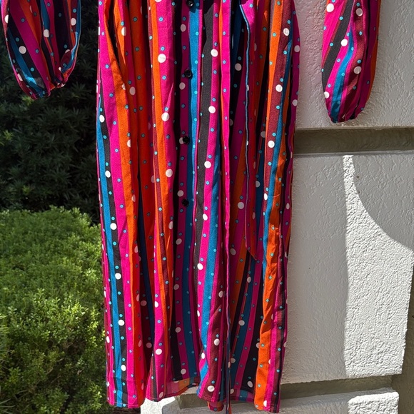 Abbott Elementary Vibrant Long Sleeve Dress with Tie Waist NWT - Picture 5 of 8